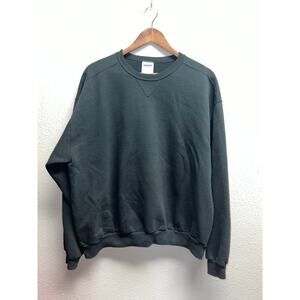 Vintage Black Blank Sweatshirt Jerzees Premium Fit Crewneck VTG XL
